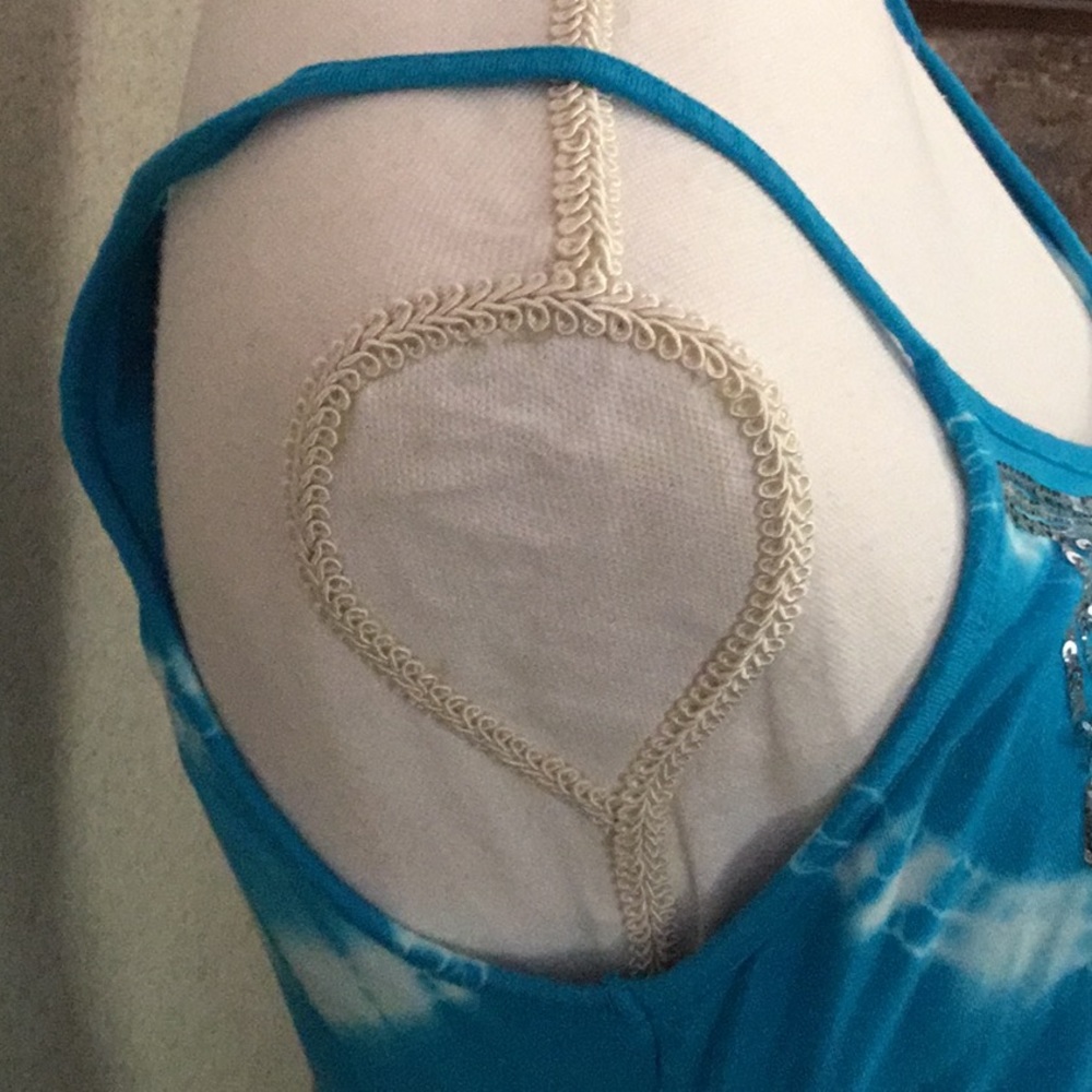 Blue sleeveless Tie Dye Maxi Dress Brand I.N.C. - Picture 10 of 16